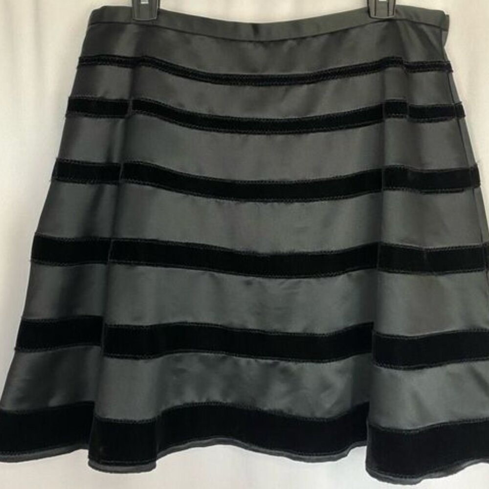 Designer Behnaz Sarafpour for target Black Velvet Striped Skirt Women’s Large A-